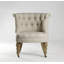 Linen Tufted Barrel Chair Chair with Ottoman