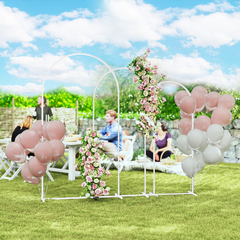 120cm W x 40cm D Metal Arbour in White
