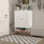 Armoire à chaussures à double porte avec 3 compartiments réglables pour le vestibule