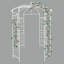 Pavillon de jardin crème en fer blanc avec arche de jardin, 81,3 po x 114,2 po, résistance au vent fort, blanc métallique gonflable facile à assembler, surf agréable