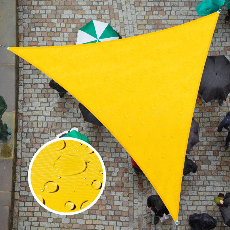 Large Yellow Waterproof Triangle Patio Shade Sail