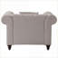 Fauteuil d'appoint en lin Aurelia beige pour adultes, chaise d'appoint rembourrée avec coussin supplémentaire