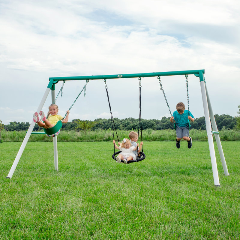 Backyard Discovery Little Brutus Heavy-Duty Metal A-Frame Swing Set