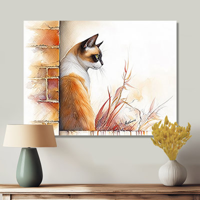 «The Curious Siamese Cat I», reproduction d'art sur chat