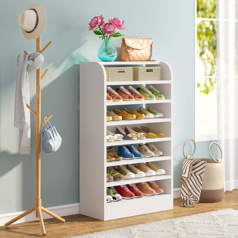 Armoire de rangement pour chaussures à 8 niveaux en bois