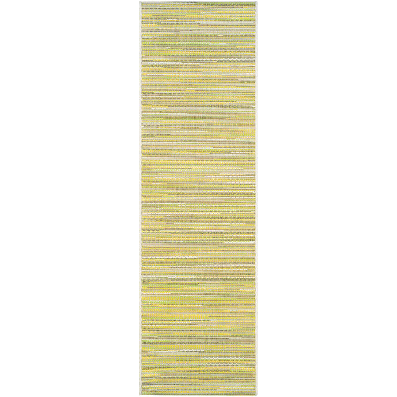 Garbielle Performance Flatweave Striped Yellow Indoor Outdoor Rug, Runner 2'3" x 7'10"
