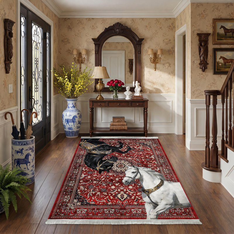 Tapis de chambre à coucher Boho, Red