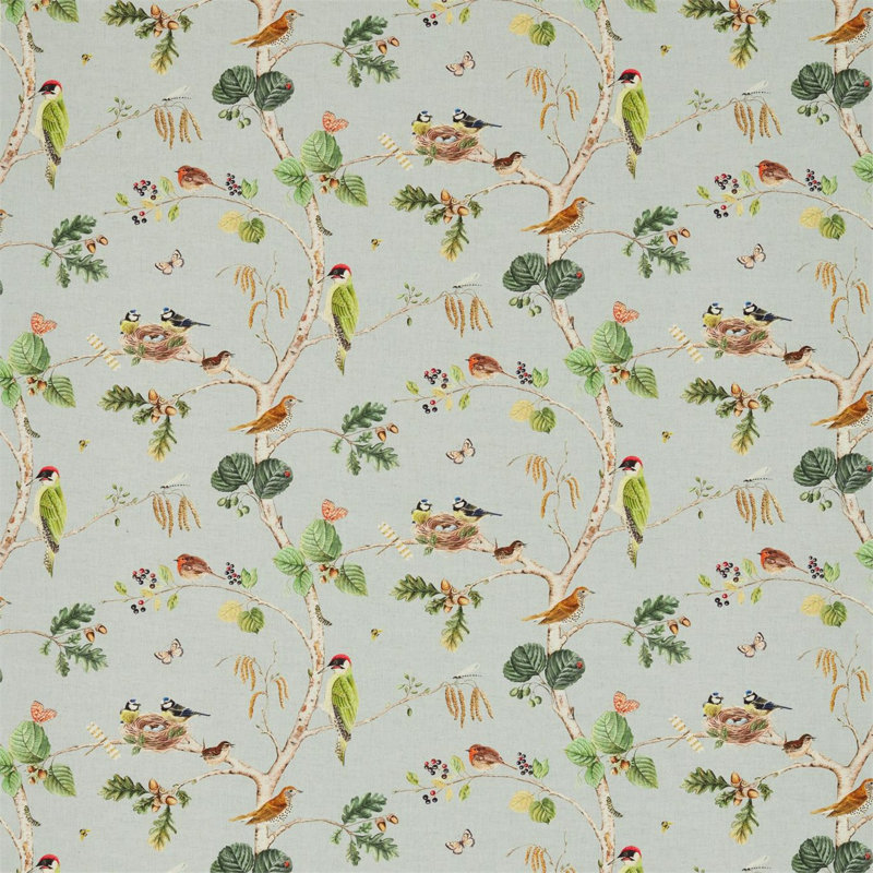 Woodland Chorus Fabric, Sky Blue/Multi