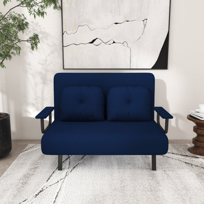 Fauteuil convertible 5-en-1 de 46 po pour deux personnes - Dossier réglable à 5 positions avec coussin, canapé-lit peu encombrant pour le salon, la chambre à coucher et le bureau