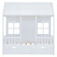 Lit simple en bois avec lit gigogne, conception de maisonnette, construction en pin durable, parfait pour les chambres d'enfants et les petits espaces