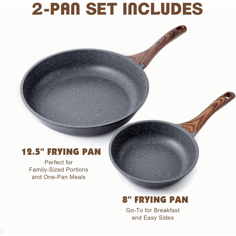 SENSARTE 2-Piece Nonstick Fry Pan Set,8+12.5 Inch
