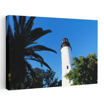 Low Angle View Of Key West Lighthouse Key West Florida Abstract Contemporary Palm Tree Architecture Landscape Art