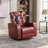 Nahiara Faux Leather Home Theater Seat with Cup Holder-2144120889