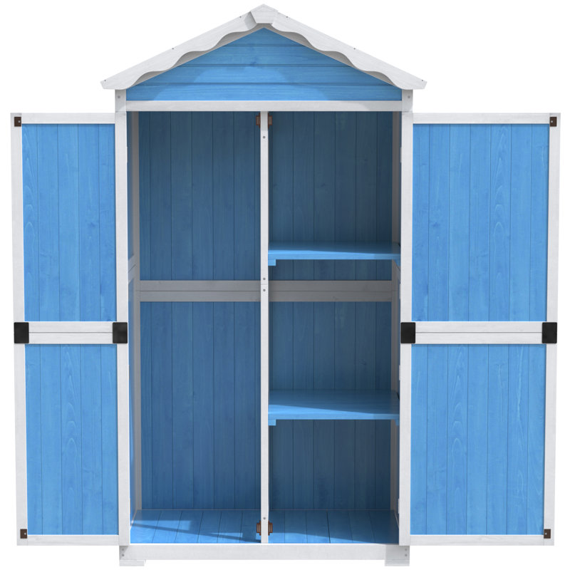 Manufactured Wood Tool Shed, Blue