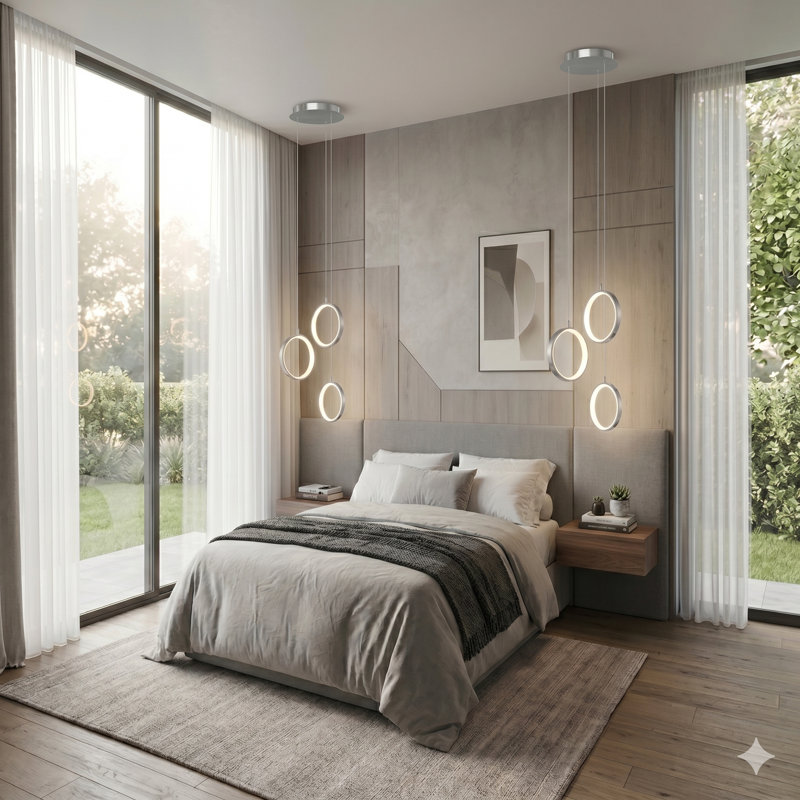 Lauri 3 - Light LED Cluster Pendant, Brushed Brass