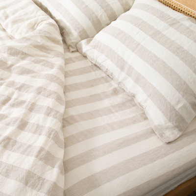 100% Linen Machine Woven Fitted Sheet