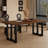 Quame Solid Wood Top Metal Base Dining Table-1360580628