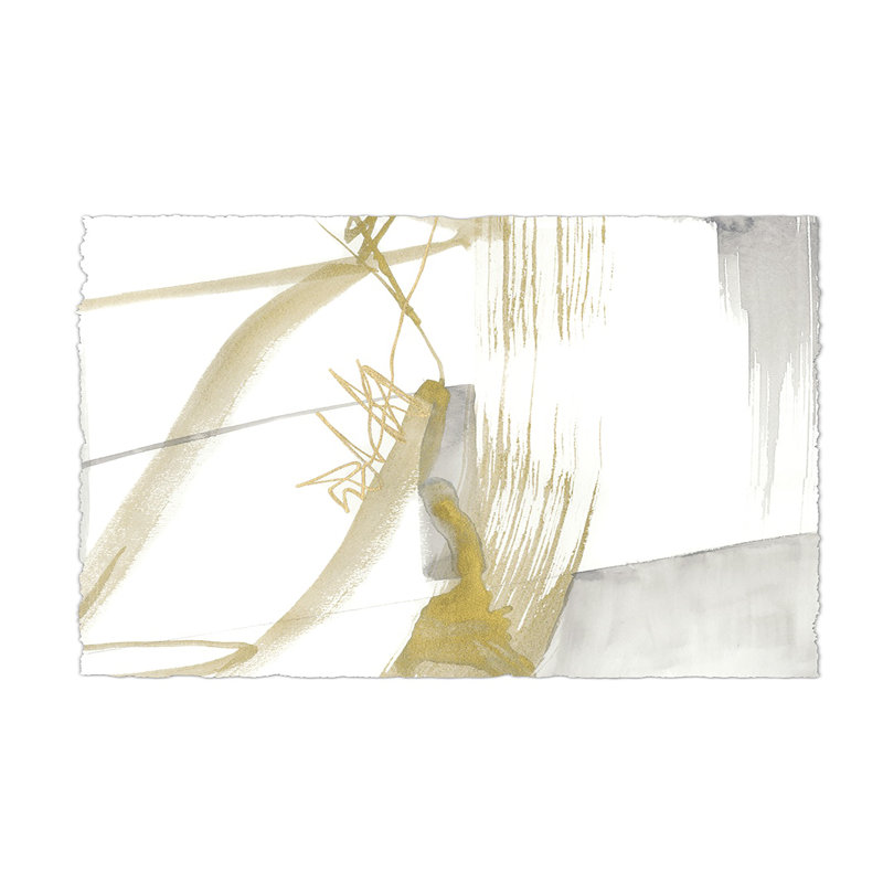 Gold & Grey Exploration VI 1 Piece Wrapped Canvas Painting, 61cm H x 91cm W