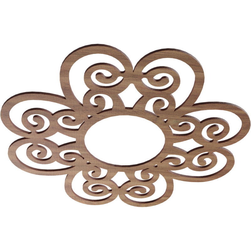 Cohen Wood Fretwork Pierced Ceiling Medallion, Walnut, 22" H x 22" W x 0.38" D