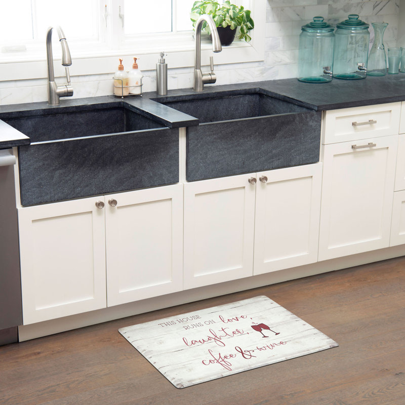 Water Resistant Anti-Fatigue Non-Skid Kitchen Mat, Rectangle 1'5.5" x 2'6"
