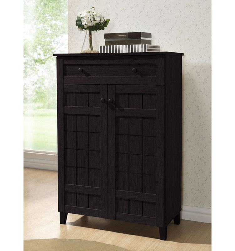 Glidden 18 Pair Shoe Storage Cabinet, Brown