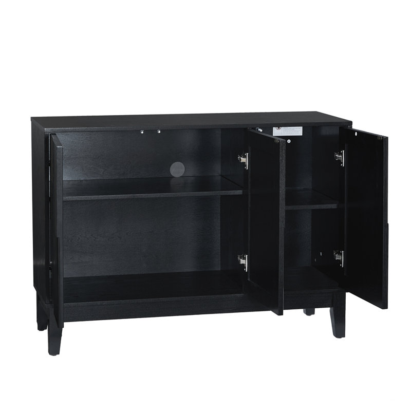Buffet de 44,3 pouces avec tablettes réglables, Black