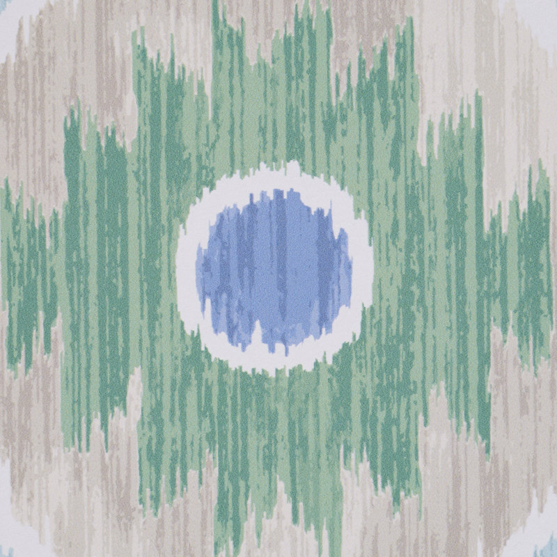 Elizia Ikat Wallpaper, Green & Blue