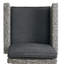 Tabouret de bar rotatif 30 po en osier avec coussin résistant à l'eau, noir et gris foncé