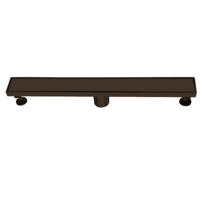 Volga River Series 24 Inch Long Stainless Steel Linear Floor Shower Drain Matte Black