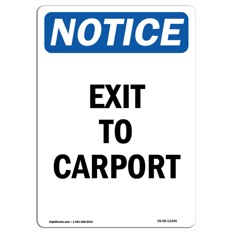 Exit to Carport Sign
