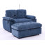 Fauteuil de loisir, fauteuil inclinable double, dossier réglable manuellement, accoudoirs rembourrés, port de charge USB latéral et support pour téléphone, livré avec un repose-pieds de rangement assorti-2135593284