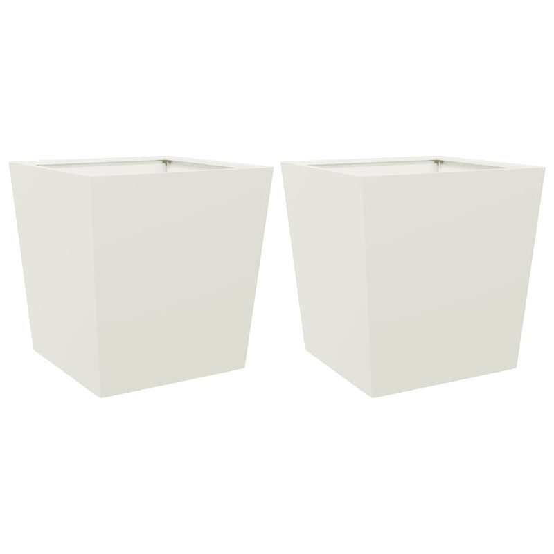 Chaely Metal Planter, White, 19.69" H x 19.69" W x 19.69" D, 2