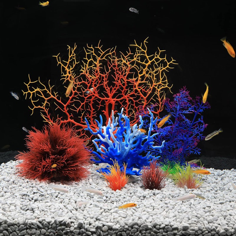 Multicolore, ensemble de 7 décorations d'aquarium pour aquarium
