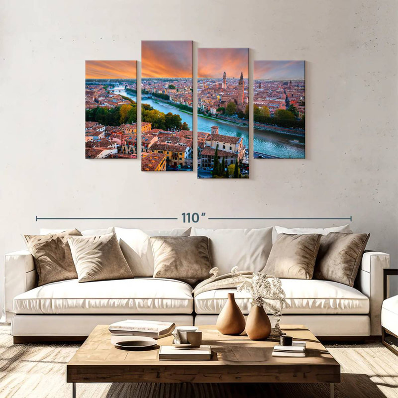 Verona City, 48" H x 75" W