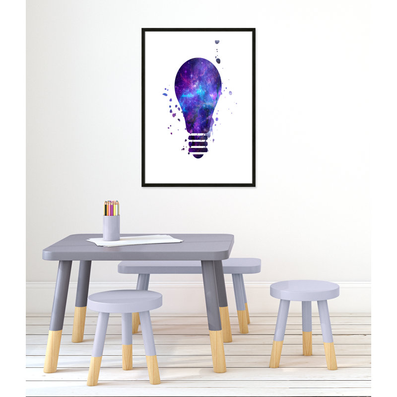 Décoration murale pour enfants light vagues, H 35,5 po x l 25,5 po x P 1,19 po, Cadre boîte à grain de bois noir