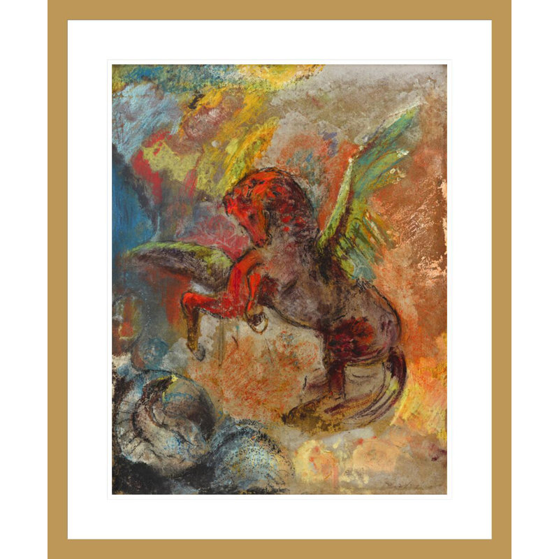 «Pegasus and Hydra» par Odilon Redon, impression giclée sur cadre, H 28,33 po x l 23,5 po