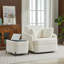 Chaise pivotante rembourrée avec repose-pieds avec rangement-102361024