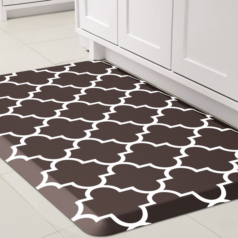 Tapis de cuisine anti-fatigue antidérapant, Brun, Rectangle l 17 po x L 28 po