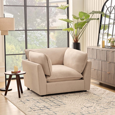 Heffernan 44.49" Wide Upholstered Plush Accent Chair With Square Arms For Living Room Bedroom