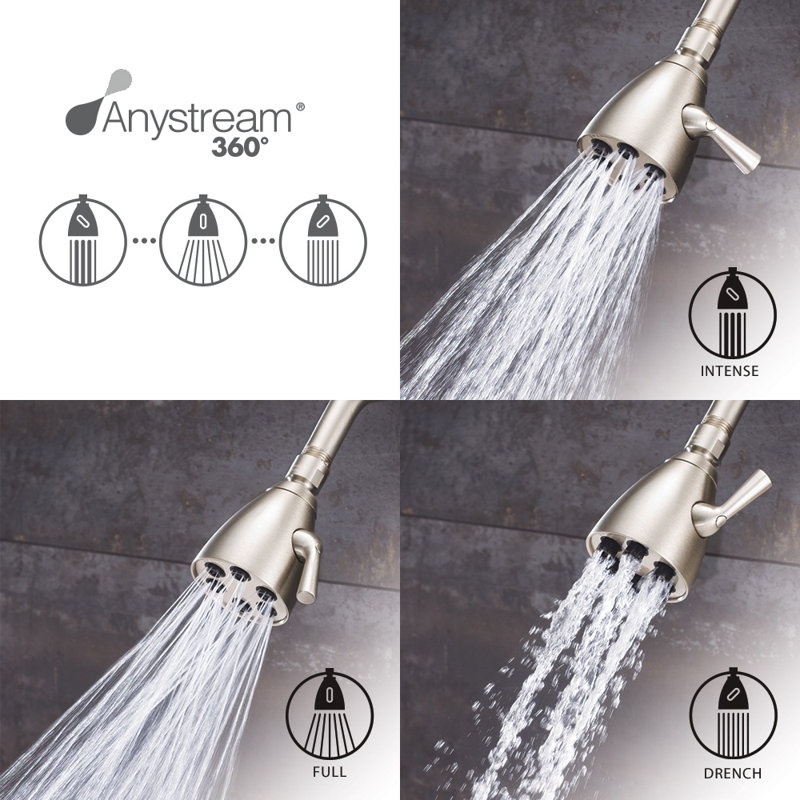 Tête de douche multifonction Icon Anystream, Nickel brossé, 2.0 GPM