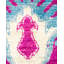 Tapis unique mauve / beige / bleu clair / vert noué à la main Liher Suzani 6 pi 1 po x 8 pi 5 po