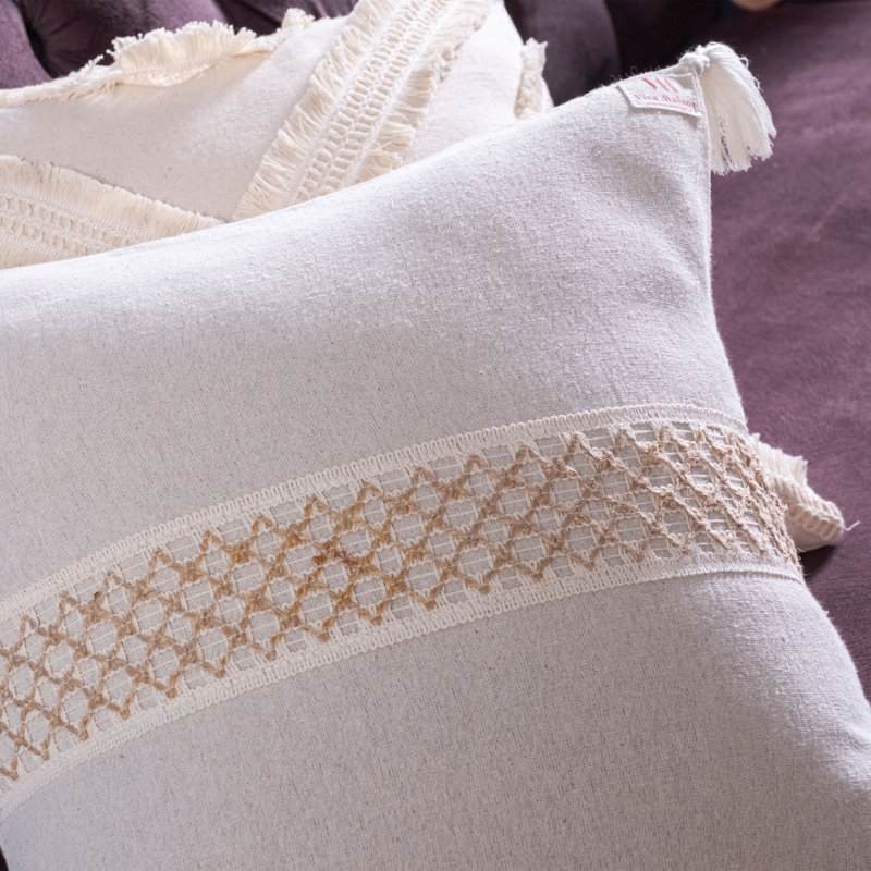 Ashwini White Square Cushion Cover