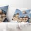 Coussin lombaire à imprimé paysage sur les Alpes italiennes