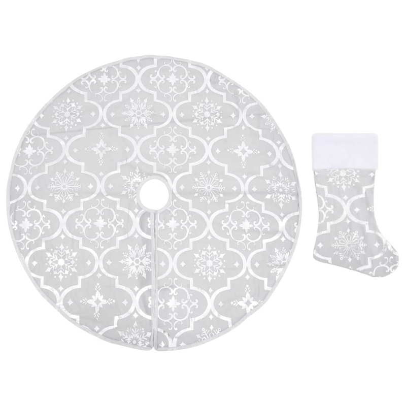 Tapis d'arbre de Noël artificiel Luxury, Blanc, H 36 po x l 36 po
