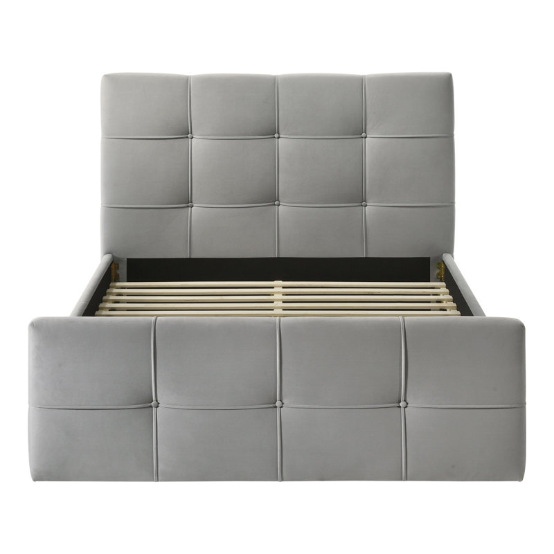 Damen Platform Bed, Queen, Light Gray