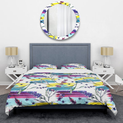 Ensemble de housse de couette Gray Leaf And Flowers - Cabin & Lodge