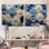Blanc et bleu Zinnias Bounty - ensemble de 2 verres muraux en acrylique Zinnias