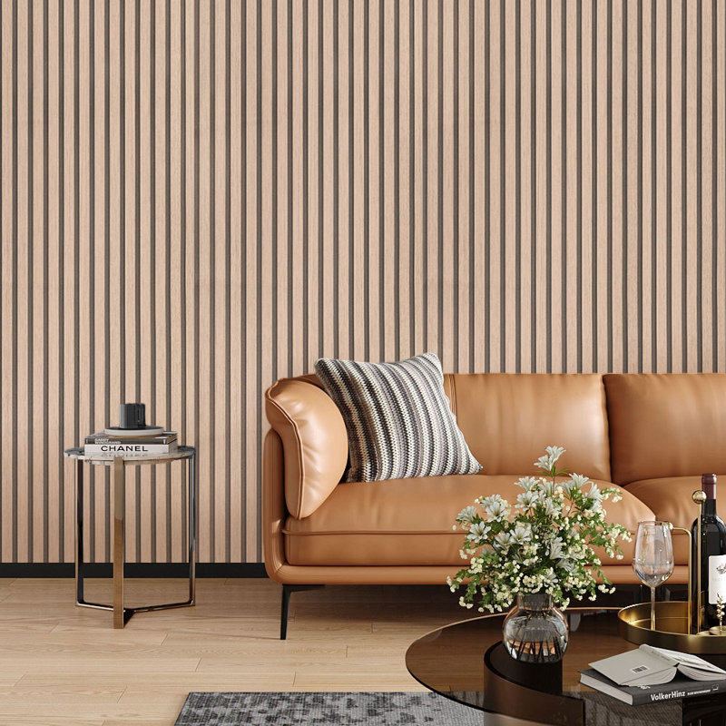 Self-Adhesive Wood Grain Stripe PVC Wallpaper