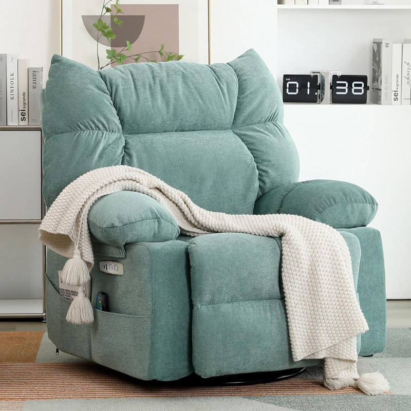 37.79" Wide Swivel Zero Gravity Recliner, Green