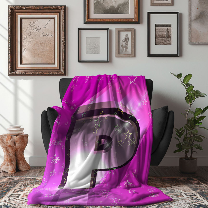 Motif Groovy - 1 pièce Sherpa Premium, Lit simple, Rose/noir
